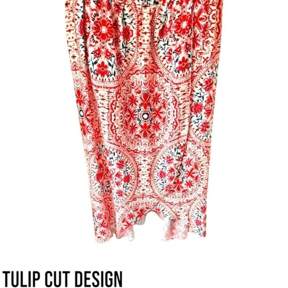 TORRID Plus Size Tea Length Challis Floral Square Neck Tulip Cut Tank Dress 2X - Picture 7 of 16